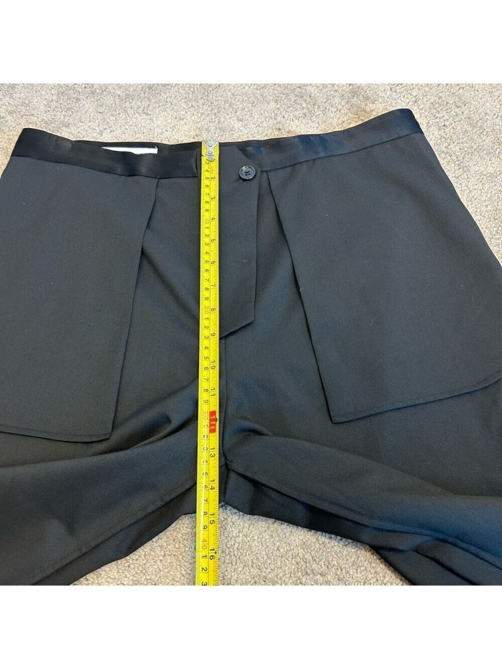 Zara Inside Out Tailored Trouser Dress Pants High Waisted Straight Leg Black XL - Picture 8 of 16